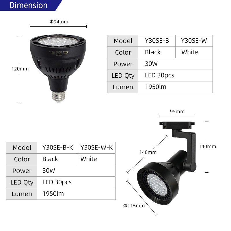 Led Grow Light - Y30SE Volledig spectrum aluminium led-aquarium kweeklamp