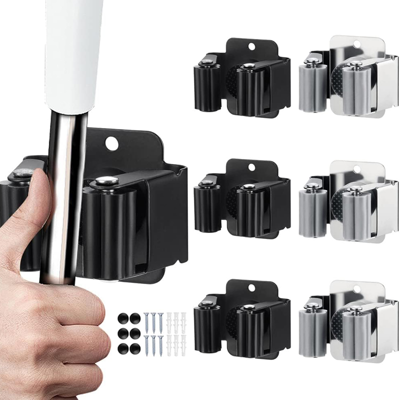 Gardening Tools Screwfix - Roestvrijstalen mophouder, borstel- en bezemhouder, vaste