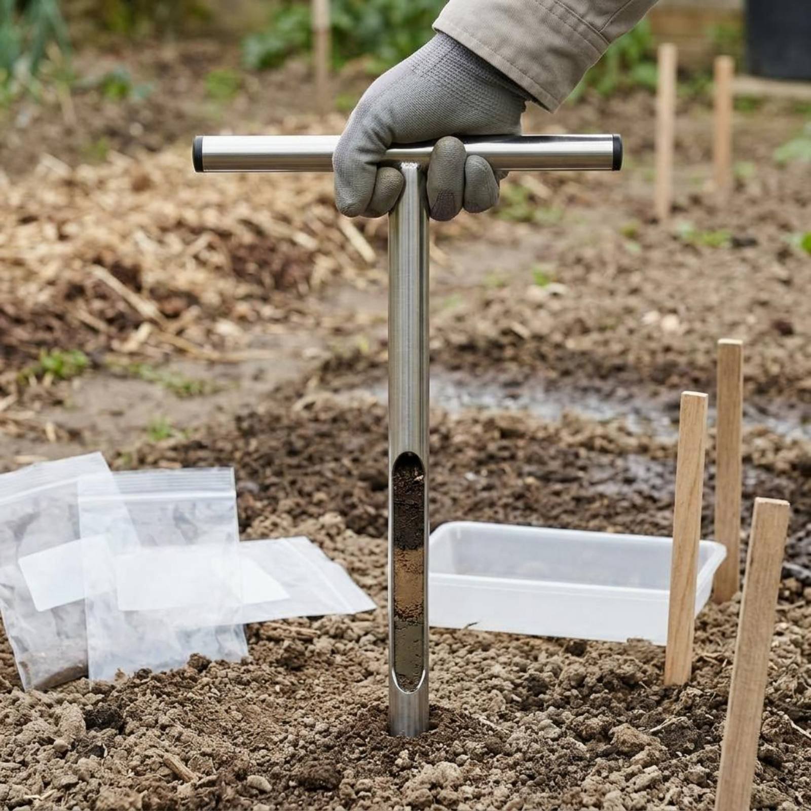 Gardening Tools Long Handle - Roestvrijstalen bodemmonsternemer Eenvoudig te gebruiken Bodemmonsternemer