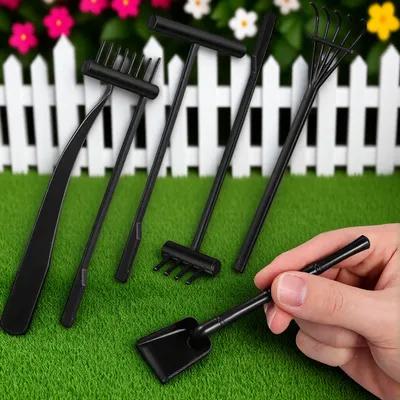 Gardening Tools And Accessories - 6-delige mini-tuinharkenset, plastic zen-tuin gereedschap voor