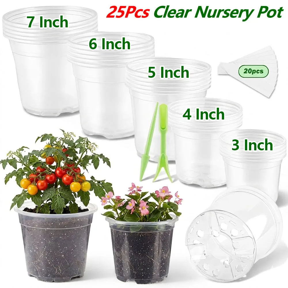 Plant Label Tags - 25 stuks 3/4/5/6/7 inch transparante kweekpotjes