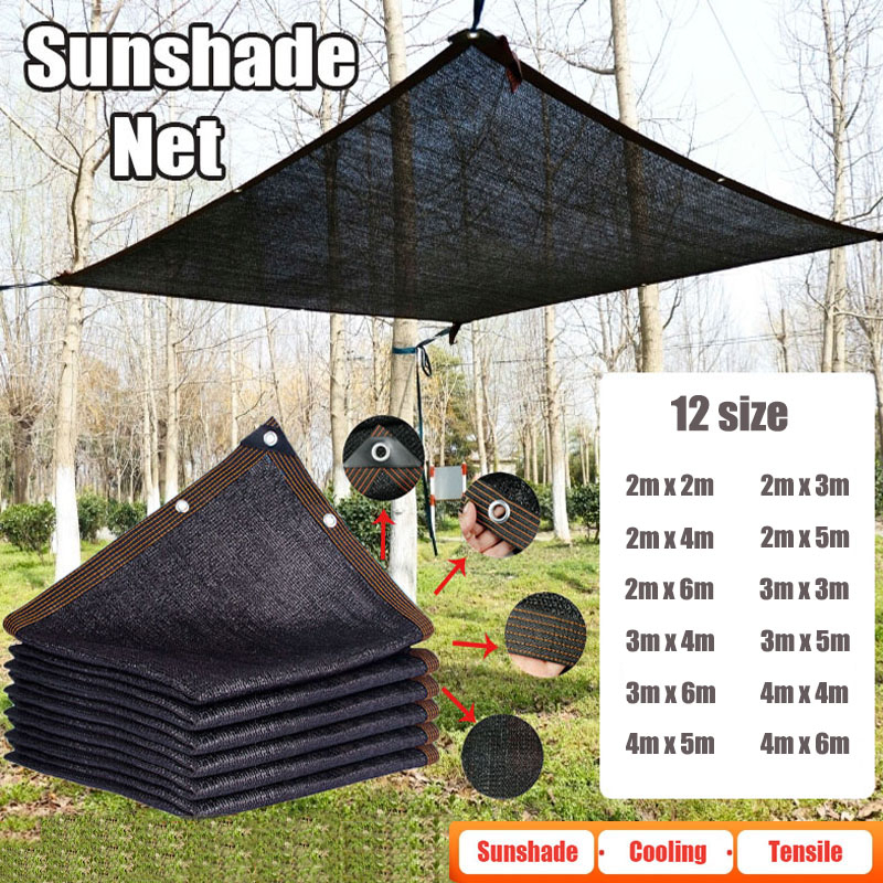 Garden Netting Cover - 12PIN Zwart Zonnescherm Netto Shading 70