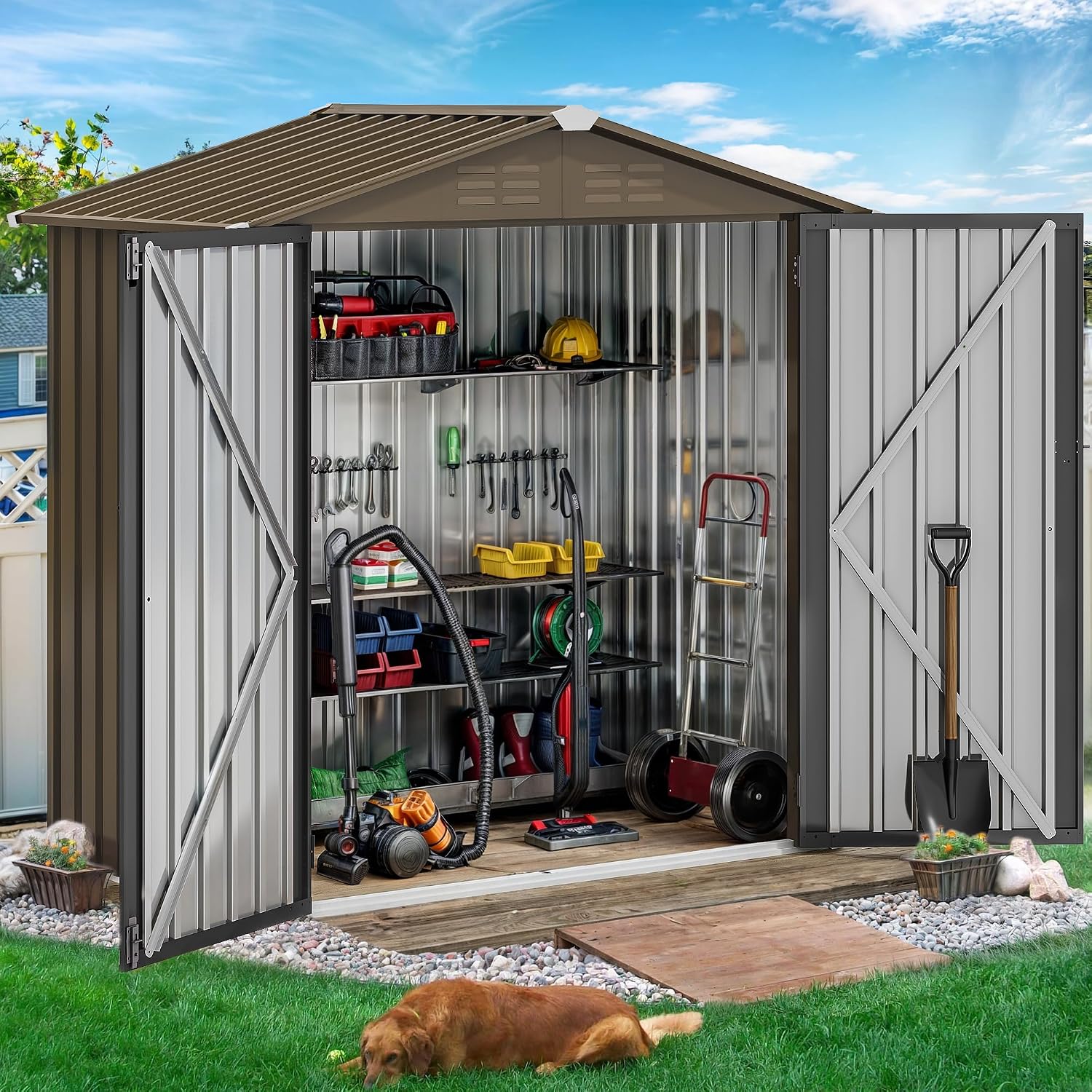 6x4ft Metalen Buitenberging, W - Gardening Tools In recensie en prijs