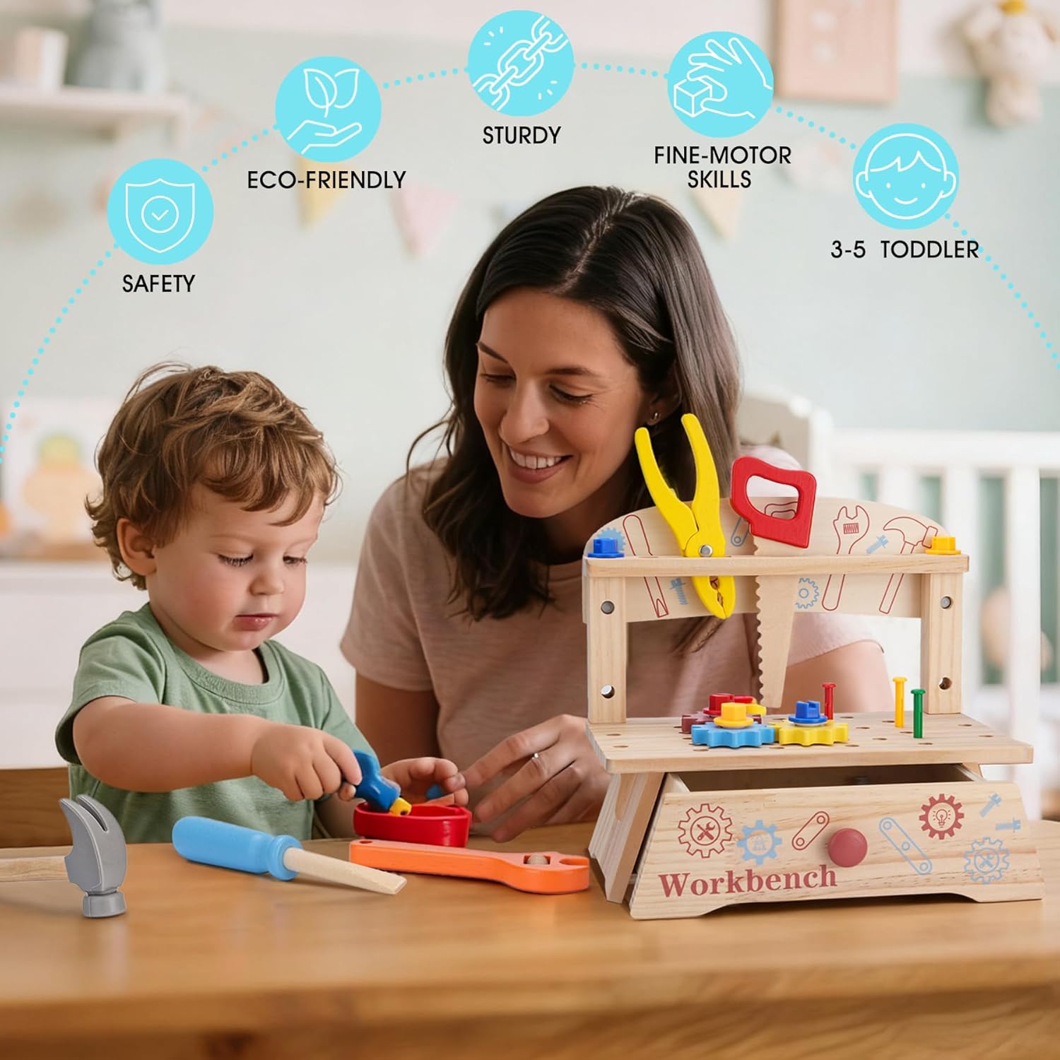 Houten gereedschapsbank voor k - Gardening Tools Kids recensie en prijs