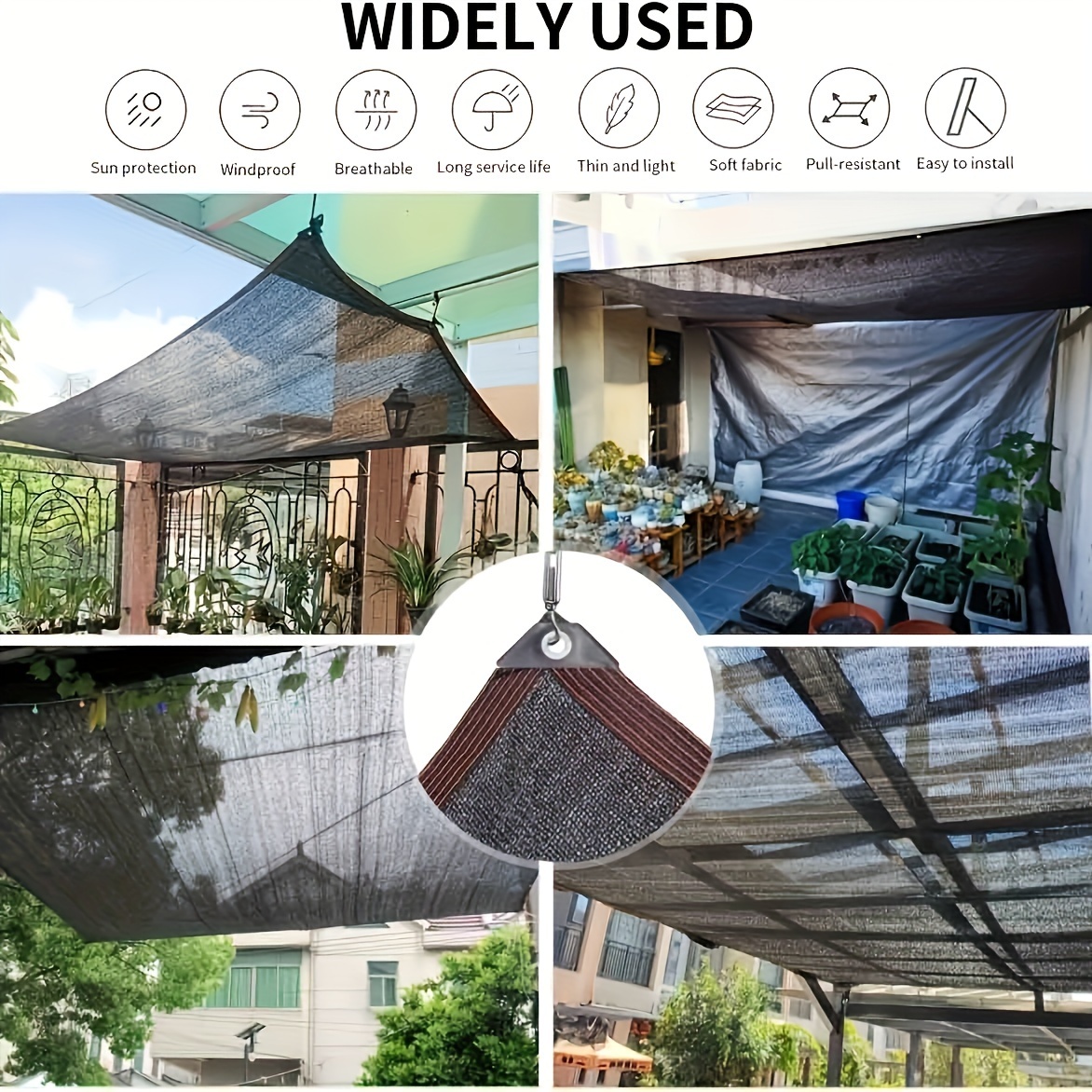 2-15m Zwart Zonnescherm Netto  - Garden Netting Cover recensie en prijs